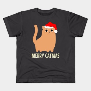 Merry Catmas Cute Cat Christmas Kids T-Shirt